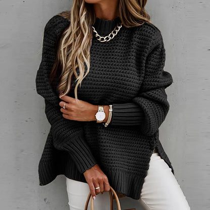 Oversized Batwing Knitted Sweater – Winter Fashion Pullover