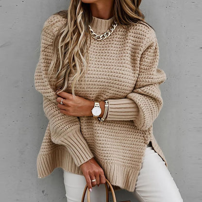 Oversized Batwing Knitted Sweater – Winter Fashion Pullover