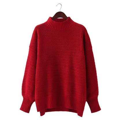 Oversized Batwing Knitted Sweater – Winter Fashion Pullover